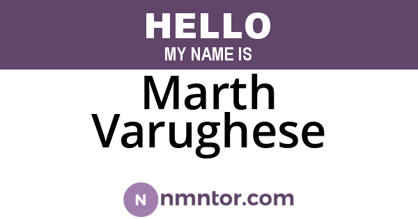 Marth Varughese