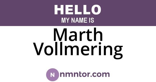 Marth Vollmering