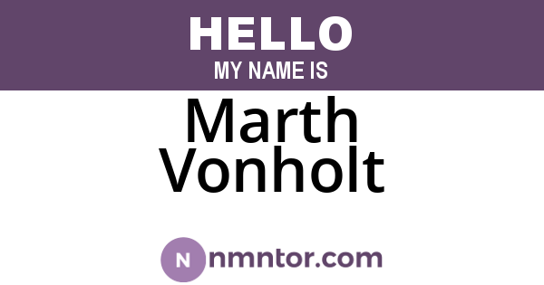 Marth Vonholt