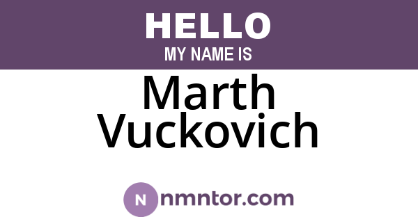 Marth Vuckovich