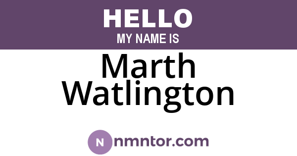 Marth Watlington
