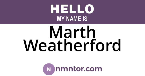 Marth Weatherford