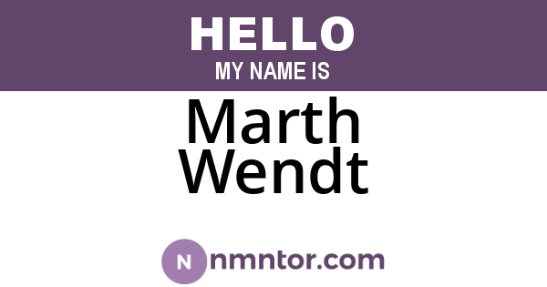 Marth Wendt