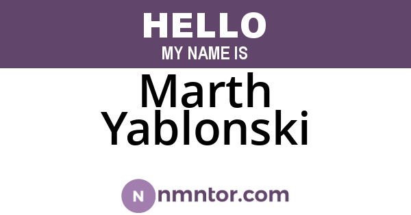 Marth Yablonski