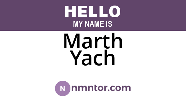 Marth Yach