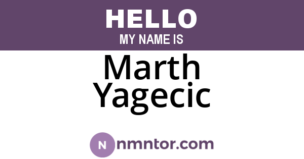 Marth Yagecic