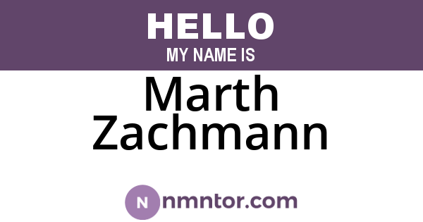 Marth Zachmann