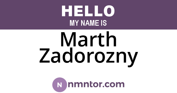 Marth Zadorozny