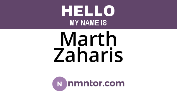 Marth Zaharis