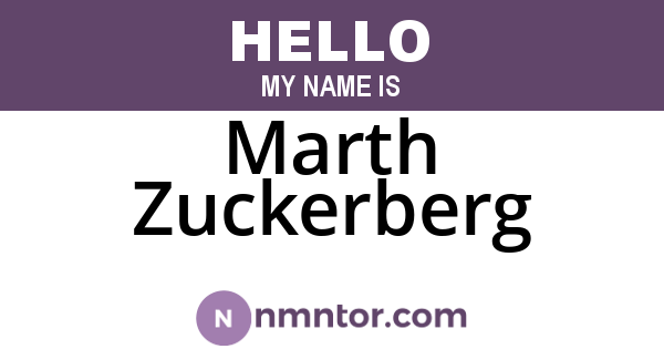 Marth Zuckerberg