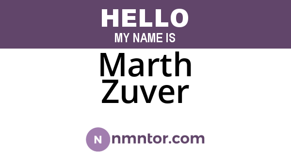 Marth Zuver