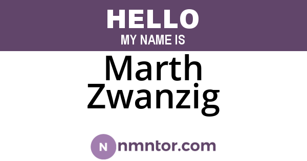 Marth Zwanzig