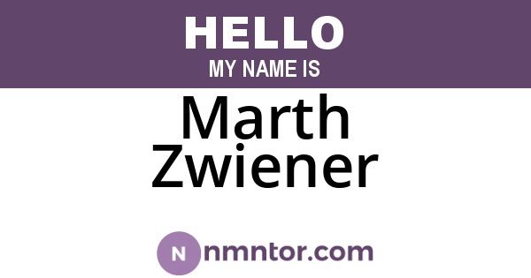 Marth Zwiener