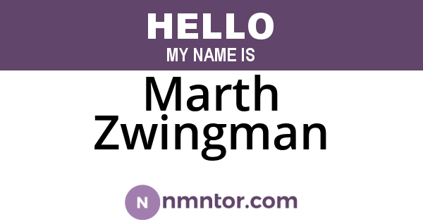 Marth Zwingman