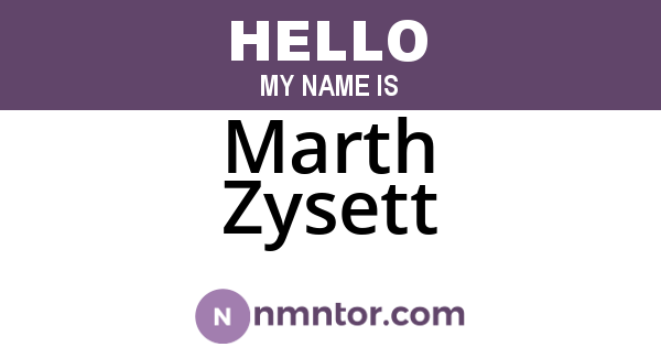 Marth Zysett