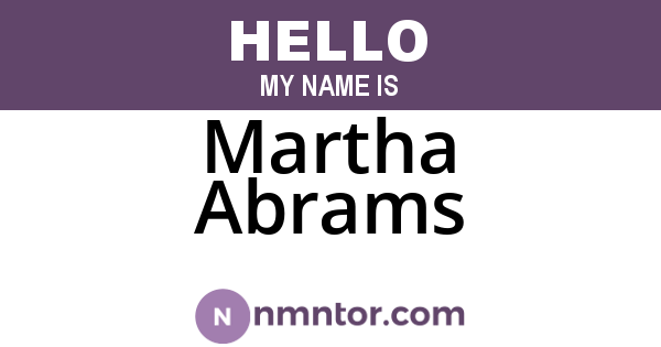 Martha Abrams