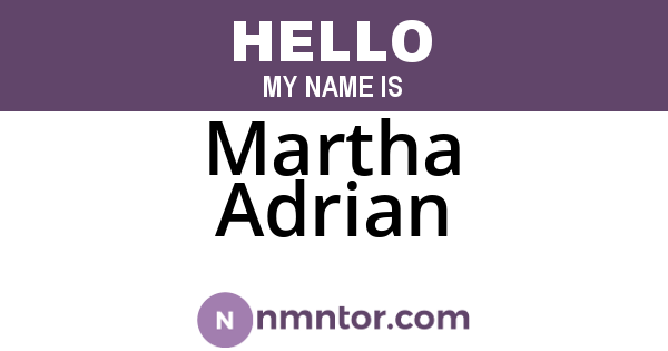 Martha Adrian