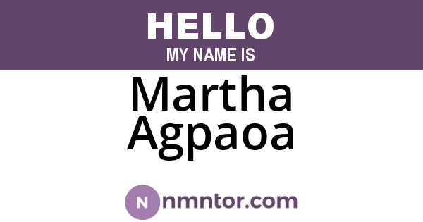 Martha Agpaoa