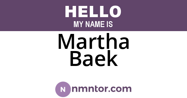 Martha Baek