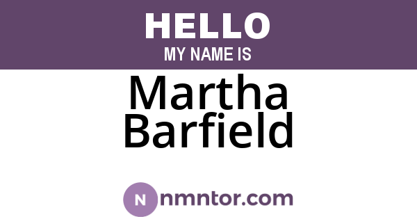 Martha Barfield