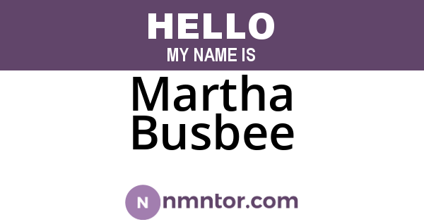 Martha Busbee