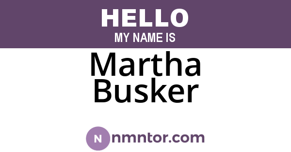Martha Busker