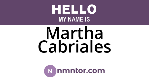 Martha Cabriales