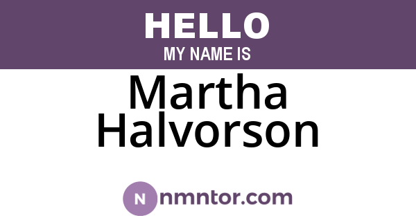 Martha Halvorson
