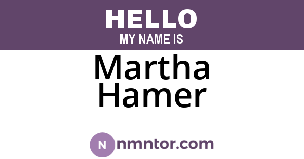 Martha Hamer