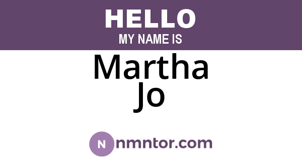 Martha Jo