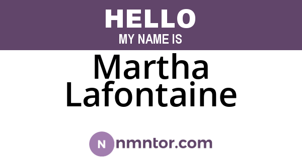Martha Lafontaine