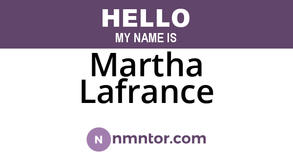 Martha Lafrance