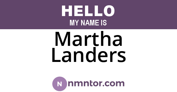 Martha Landers