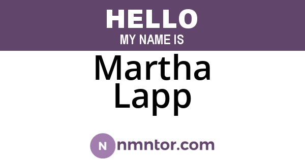 Martha Lapp