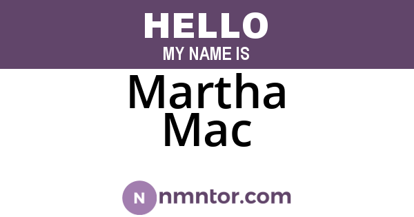Martha Mac