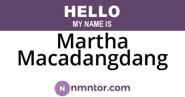 Martha Macadangdang