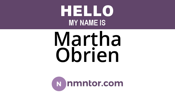 Martha Obrien