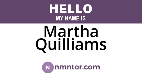 Martha Quilliams
