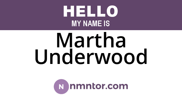 Martha Underwood