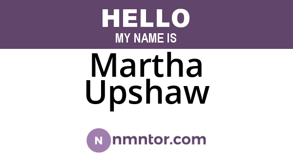 Martha Upshaw
