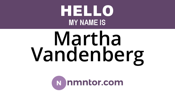Martha Vandenberg
