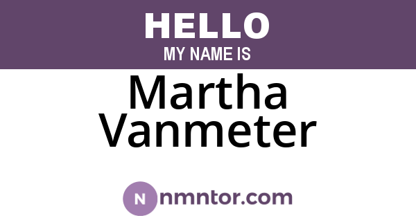 Martha Vanmeter