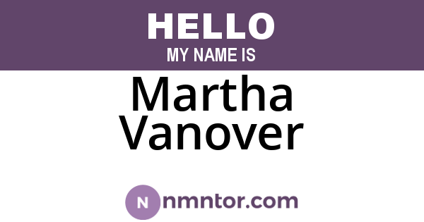 Martha Vanover
