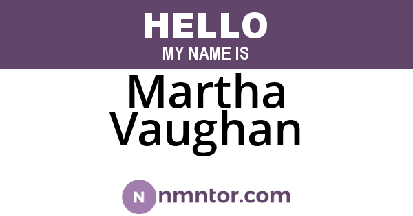 Martha Vaughan
