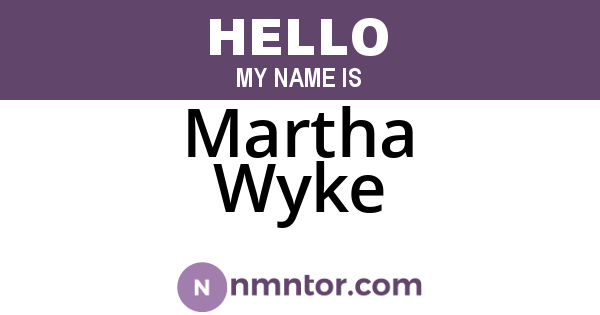 Martha Wyke