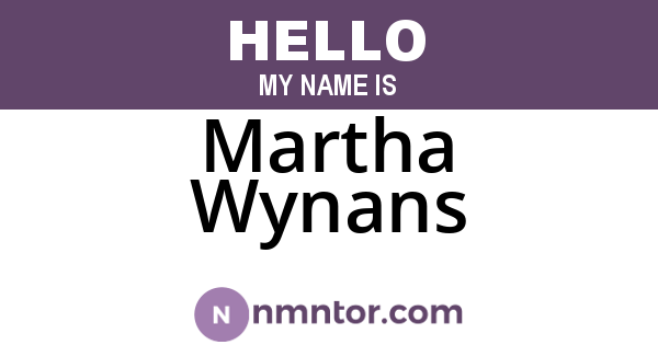 Martha Wynans