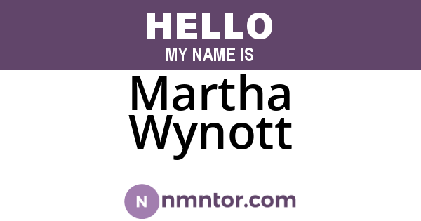 Martha Wynott