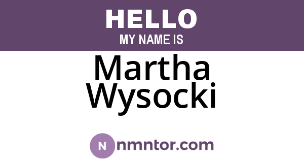 Martha Wysocki