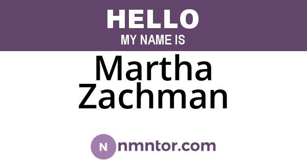 Martha Zachman