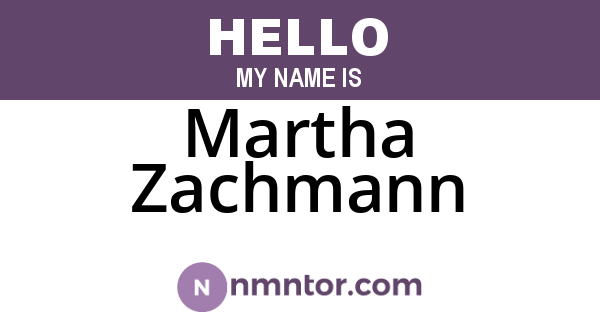 Martha Zachmann
